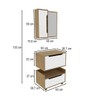 Armário de Banheiro 60 Cm 1 Gaveta 2 Portas com Espelho Bn3692 Amêndoa - Tecno Mobili
