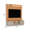 Estante para TV Até 75 Polegadas Magnum 2 Gavetas com Vidro e Led Canela/Gris Fosco - Linea Brasil