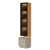 Cristaleira Magnum 2 Portas 3 Prateleiras com Vidro e Led Canela/Gris Fosco - Linea Brasil