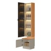 Cristaleira Magnum 2 Portas 3 Prateleiras com Vidro e Led Canela/Gris Fosco - Linea Brasil
