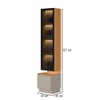 Cristaleira Magnum 2 Portas 3 Prateleiras com Vidro e Led Canela/Gris Fosco - Linea Brasil