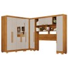 Guarda-Roupa Casal Modulado Positano 9 Portas 2 Gavetas com Espelho e Pés Cinamomo/Off White - Pnr Móveis