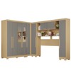 Guarda-Roupa Casal Modulado Positano 9 Portas 2 Gavetas com Espelho e Pés Jequitibá/Granizo - Pnr Móveis
