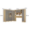 Guarda-Roupa Casal Modulado Positano 9 Portas 2 Gavetas com Espelho e Pés Jequitibá/Granizo - Pnr Móveis