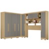 Guarda-Roupa Casal Modulado Positano 9 Portas 2 Gavetas com Pés Jequitibá/Granizo - Pnr Móveis