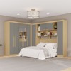 Guarda-Roupa Casal Modulado Positano 9 Portas 2 Gavetas com Espelho Jequitibá/Granizo - Pnr Móveis