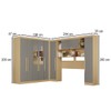 Guarda-Roupa Casal Modulado Positano 9 Portas 2 Gavetas com Espelho Jequitibá/Granizo - Pnr Móveis
