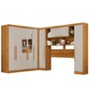 Guarda-Roupa Casal Modulado Positano 9 Portas 2 Gavetas com Espelho Cinamomo/Off White - Pnr Móveis