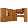 Guarda-Roupa Casal Modulado Pandora 11 Portas 2 Gavetas com Espelho e Pés Cinamomo - Pnr Móveis