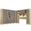 Guarda-Roupa Casal Modulado Pandora 11 Portas 2 Gavetas com Espelho e Pés Jequitibá/Granizo - Pnr Móveis