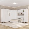 Guarda-Roupa Casal Modulado Pandora 11 Portas 2 Gavetas com Espelho e Pés Branco - Pnr Móveis