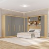 Guarda-Roupa Casal Modulado Pandora 11 Portas 2 Gavetas Jequitibá/Granizo - Pnr Móveis