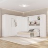 Guarda-Roupa Casal Modulado Pandora 11 Portas 2 Gavetas com Espelho Branco - Pnr Móveis