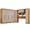 Guarda-Roupa Casal Modulado Pandora 11 Portas 2 Gavetas com Pés Cinamomo/Off White - Pnr Móveis