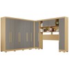 Guarda-Roupa Casal Modulado Pandora 11 Portas 2 Gavetas com Pés Jequitibá/Granizo - Pnr Móveis