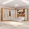Guarda-Roupa Casal Modulado Portofino 13 Portas 4 Gavetas com Espelho Cinamomo/Off White - Pnr Móveis