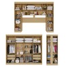 Guarda-Roupa Casal Modulado Portofino 13 Portas 4 Gavetas com Pés Jequitibá/Granizo - Pnr Móveis
