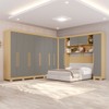Guarda-Roupa Casal Modulado Portofino 13 Portas 4 Gavetas com Pés Jequitibá/Granizo - Pnr Móveis