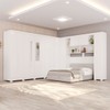 Guarda-Roupa Casal Modulado Portofino 13 Portas 4 Gavetas com Pés e Espelho Branco - Pnr Móveis