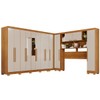 Guarda-Roupa Casal Modulado Portofino 13 Portas 4 Gavetas com Pés e Espelho Cinamomo/Off White - Pnr Móveis
