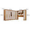Guarda-Roupa Casal Modulado Portofino 13 Portas 4 Gavetas com Pés e Espelho Cinamomo/Off White - Pnr Móveis