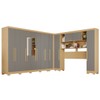 Guarda-Roupa Casal Modulado Portofino 13 Portas 4 Gavetas com Pés e Espelho Jequitibá/Granizo - Pnr Móveis