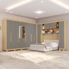 Guarda-Roupa Casal Modulado Portofino 13 Portas 4 Gavetas com Pés e Espelho Jequitibá/Granizo - Pnr Móveis