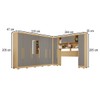 Guarda-Roupa Casal Modulado Portofino 13 Portas 4 Gavetas com Pés e Espelho Jequitibá/Granizo - Pnr Móveis