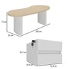 Mesa para Escritório com Gaveteiro Suspenso Havai Tamburato Charuto/Branco - Pnr Móveis