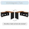 Mesa Escrivaninha com Gaveteiro Novo 5 Gavetas Preto/Olmo - Pnr Móveis