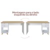 Mesa Escrivaninha com Prateleira Tamburato Céu 2 Gavetas Branco/Olmo - Pnr Móveis