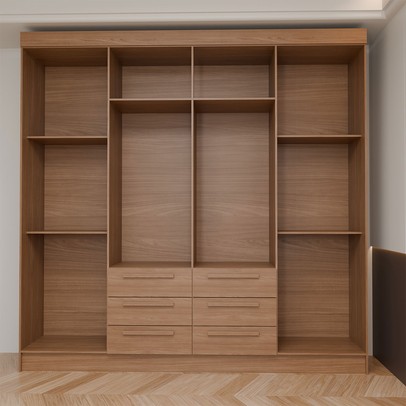 Guarda-Roupa Casal França 8 Portas 6 Gavetas Jatoba - Panorama Móveis