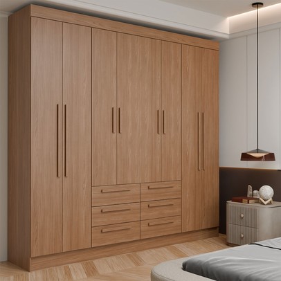 Guarda-Roupa Casal França 8 Portas 6 Gavetas Jatoba - Panorama Móveis