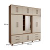 Guarda-Roupa Casal Nantes Capelinha 13 Portas 7 Gavetas com Espelho Jatoba/Areia - Panorama Móveis