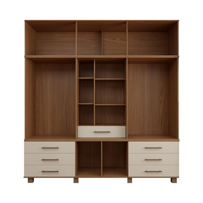 Guarda-Roupa Casal Nantes Capelinha 13 Portas 7 Gavetas com Espelho Jatoba/Areia - Panorama Móveis