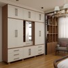 Guarda-Roupa Casal Nantes Capelinha 13 Portas 7 Gavetas com Espelho Jatoba/Areia - Panorama Móveis