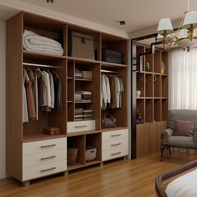 Guarda-Roupa Casal Nantes Capelinha 13 Portas 7 Gavetas com Espelho Jatoba/Areia - Panorama Móveis
