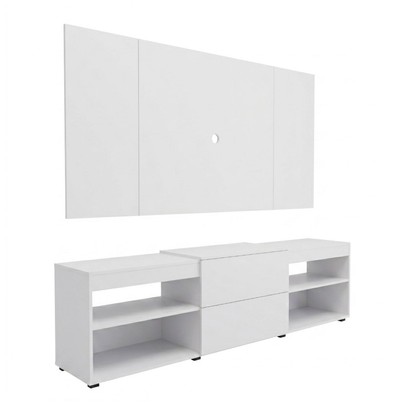 Rack com Painel para TV Até 60 Polegadas Granville 1 Porta 2 Prateleiras Branco - Panorama Móveis