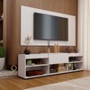Rack com Painel para TV Até 60 Polegadas Granville 1 Porta 2 Prateleiras Branco - Panorama Móveis