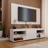 Rack com Painel para TV Até 60 Polegadas Granville 1 Porta 2 Prateleiras Branco - Panorama Móveis