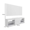 Rack com Painel para TV Até 60 Polegadas Granville 1 Porta 2 Prateleiras Branco - Panorama Móveis