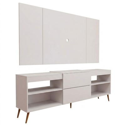 Rack com Painel para TV Até 60 Polegadas Turim 1 Porta 2 Prateleiras Branco - Panorama Móveis
