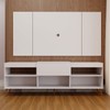 Rack com Painel para TV Até 60 Polegadas Turim 1 Porta 2 Prateleiras Branco - Panorama Móveis