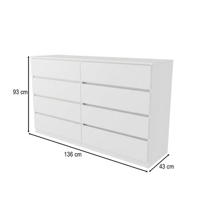 Cômoda Antuérpia 8 Gavetas Branco - Panorama Móveis