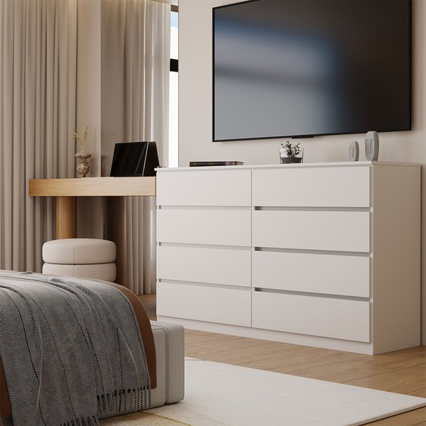 Cômoda Antuérpia 8 Gavetas Branco - Panorama Móveis