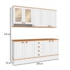 Cozinha Completa Aspen 7 Portas 4 Gavetas com Vidro Branco/Cinamomo - Fellicci