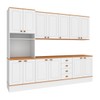 Cozinha Completa Aspen 13 Portas 4 Gavetas com Vidro Branco/Cinamomo - Fellicci