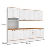 Cozinha Completa Aspen 13 Portas 4 Gavetas com Vidro Branco/Cinamomo - Fellicci