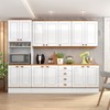 Cozinha Completa Aspen 13 Portas 4 Gavetas com Vidro Branco/Cinamomo - Fellicci