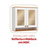 Cozinha Completa Aspen 13 Portas 4 Gavetas com Vidro Branco/Cinamomo - Fellicci
